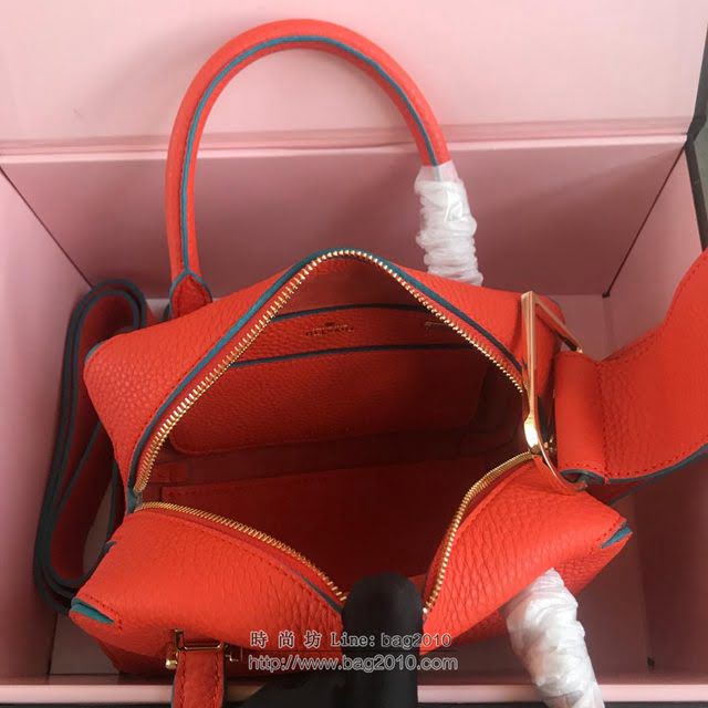 DELVAUX女包 Delvau單肩斜挎包 半手工Cool box 小號 德爾沃女手提包 手拎包 橙色  fcs1189